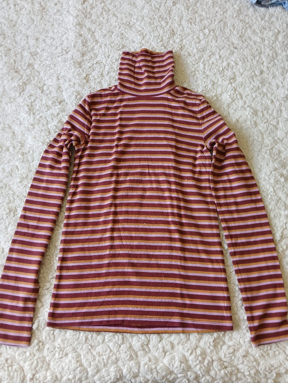 Madewell Striped Turtleneck Shirt Womens Small S Multicolor Long Sleeve